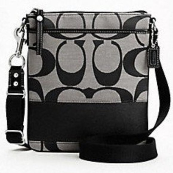 Coach Black & Gray Crossbody Purse - Picture 1 of 10